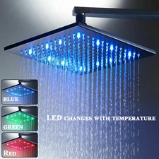 Black Shower Head LED Rainfall Square Shower Head Combos High pressure Sprayer