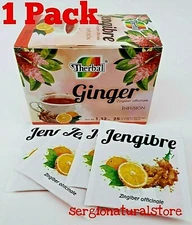 Ginger Tea / Te de Jengibre Therbal Brand 25 bags with Black Tea & Palo Brasil