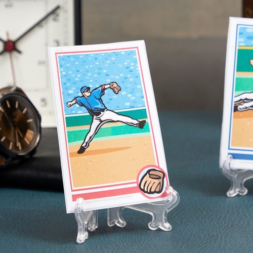 24 Pack 3 Inch Mini Clear Easel Display Stand for Sports Trading Baseball Cards - 第 9/9 張圖片