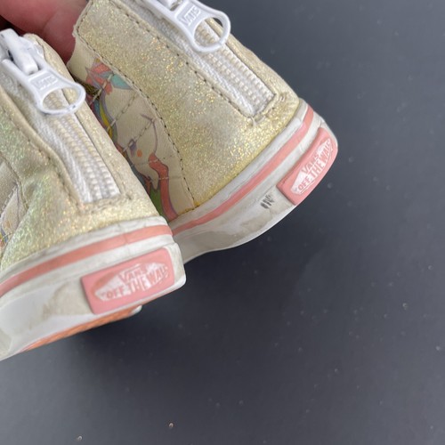 Vans Sk8-Hi Zip Unicorn Toddler US 4.5 EU 20 GLITTER WHITE PINK - Picture 20 of 20