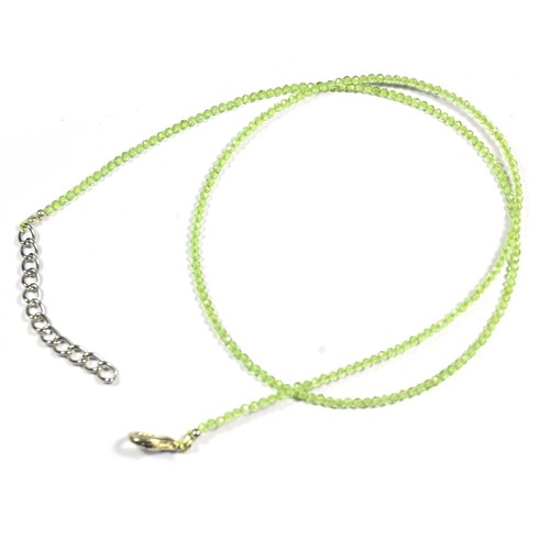 Green Peridot Faceted Round August Birthstone Beads Choker Women Necklaces 18'' - Picture 2 of 12