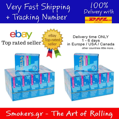 20x RIZLA SLIM CIGARETTE ROLLING FILTER TIPS 6mm (20packs X 150 TIPS)