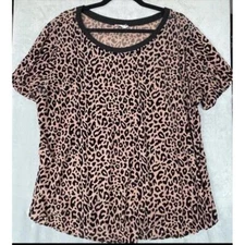 Kori Shirt Womens Size XL Leopard Cheetah Velvet Classic Old Money Dark Romantic