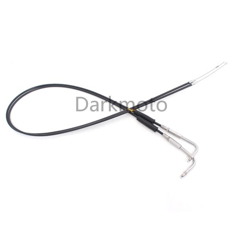 Black Motorcycle Throttle Cable Wire Steel 110cm 43" For Harley FLH FLT FXD FLST - Picture 13 of 16