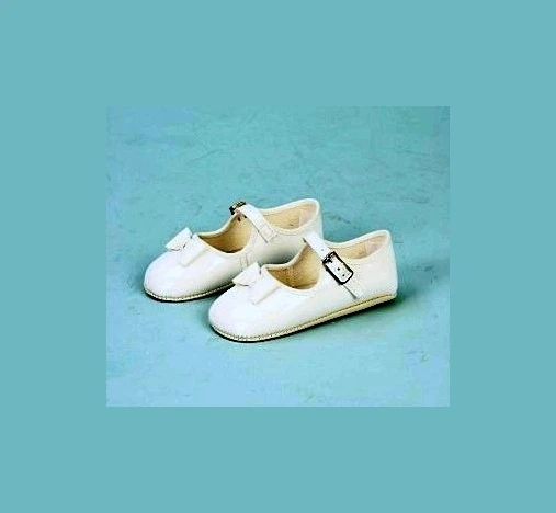 Schildkröt Puppenkleidung Puppenschuhe weiße BALLERINAS mit schleife Ca.10 Cm