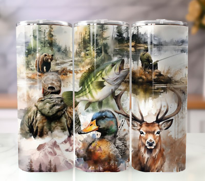 20oz Stainless Steel Tumbler Insulated Travel Mug Hunting Theme Gift for Hunters