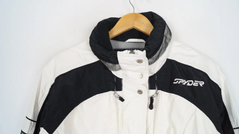 Jaqueta feminina SPYDER tamanho XL UK16 gola alta branca com zíper completo isolada s12668 - Imagem 4 de 4