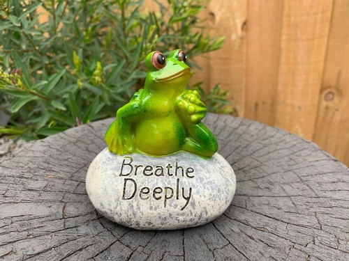 Frogs Decorative Yoga Frog on Stone Figurines Funny Garden Home Décor Ornament - Picture 3 of 11