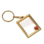 Gold Plated Metal Love Heart Passport Photo Keyring 40mm x 50mm Key Ring