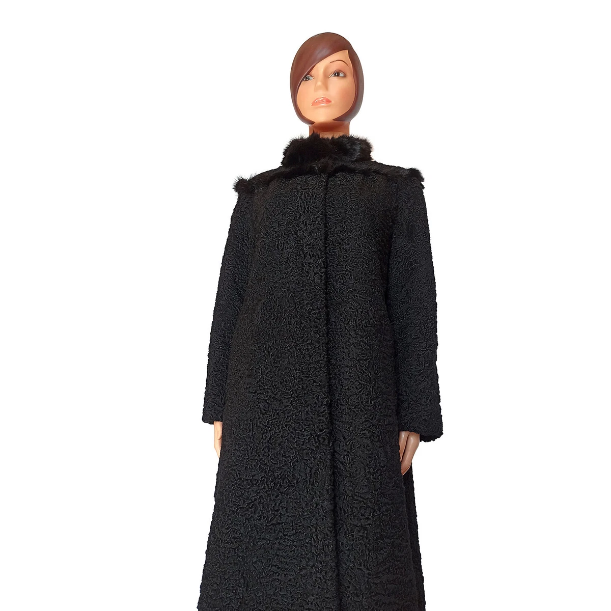 Manteau 1930 en lainage marron et large col en fourrure - Chez Sarah