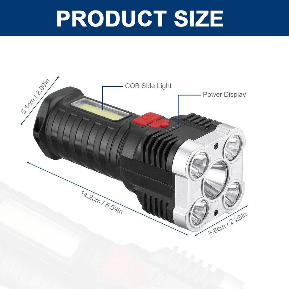 Super Bright 999000000 LM LED Torch Tactical Flashlight Lantern ...