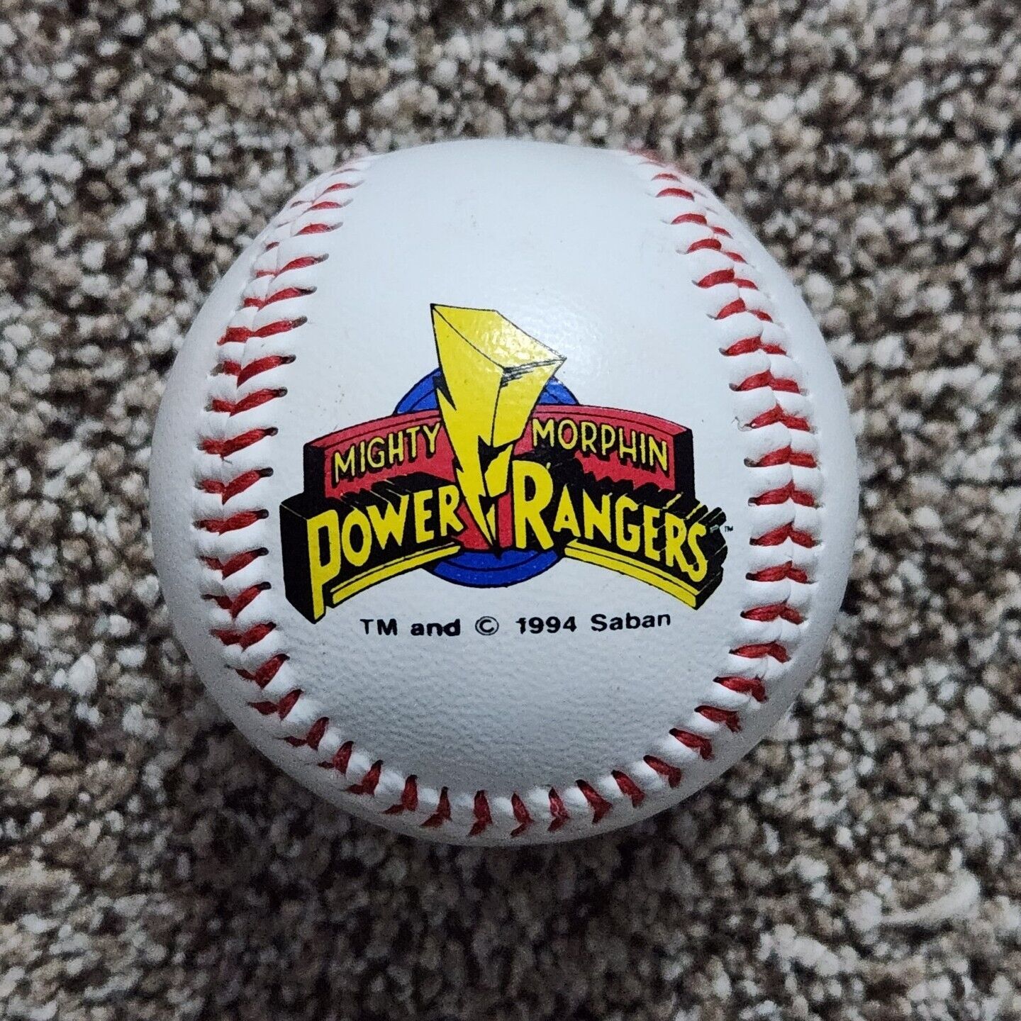 Power Rangers Logo Baseball Bandai Saban 1994 Promotional Toy Retro 90s Red