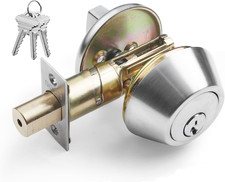 Premium Heavy Duty Deadbolt - Grade 2, Fire Rated, Satin Chrome Finish
