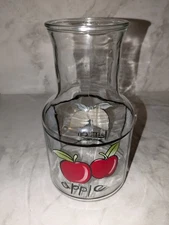 KIG APPLE LEMON  GLASS 2 QT JUICE JAR  WATER BEVERAGE PITCHER No Lid