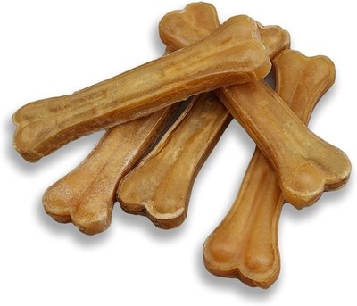 Dog Bones Long Lasting 5-Pack   Natural Compressed Rawhide Bones for Aggressive