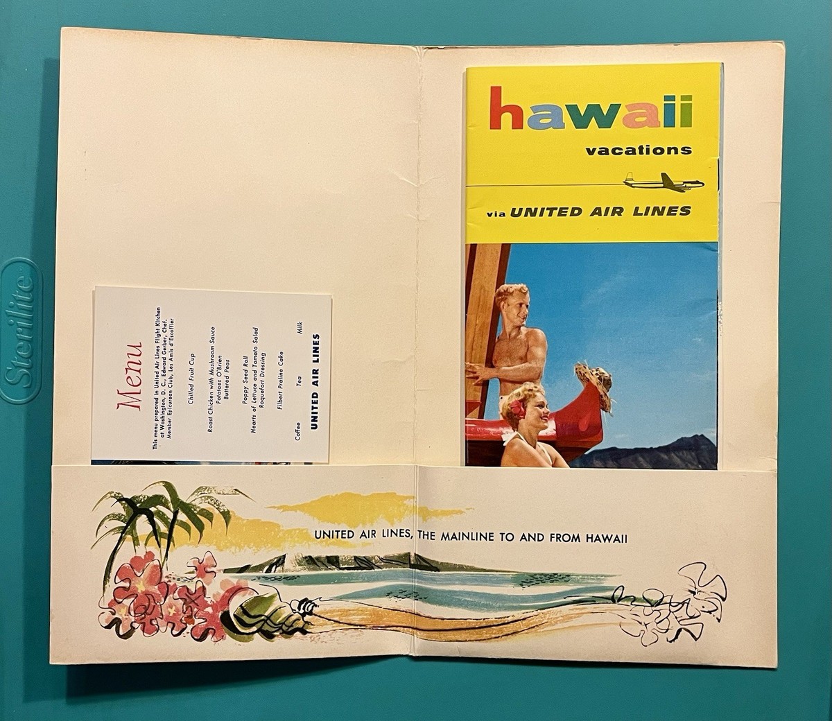 【ビンテージ】1958年 United Airlines Mile Club VINTAGE 1956 UNITED AIRLINES ONBOARD INFORMATION PACKET FOR HAWAII
