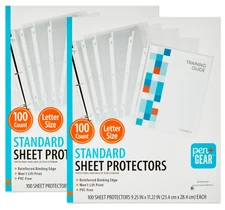 Pen+Gear Standard Sheet Protectors, 200 Count, Clear, Polypropylene, 8.5" x 11"