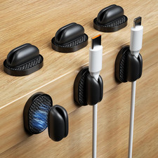 6 Pack Cord Organizer Holders - Strong Adhesive  Magnetic Desk Cable Managemen