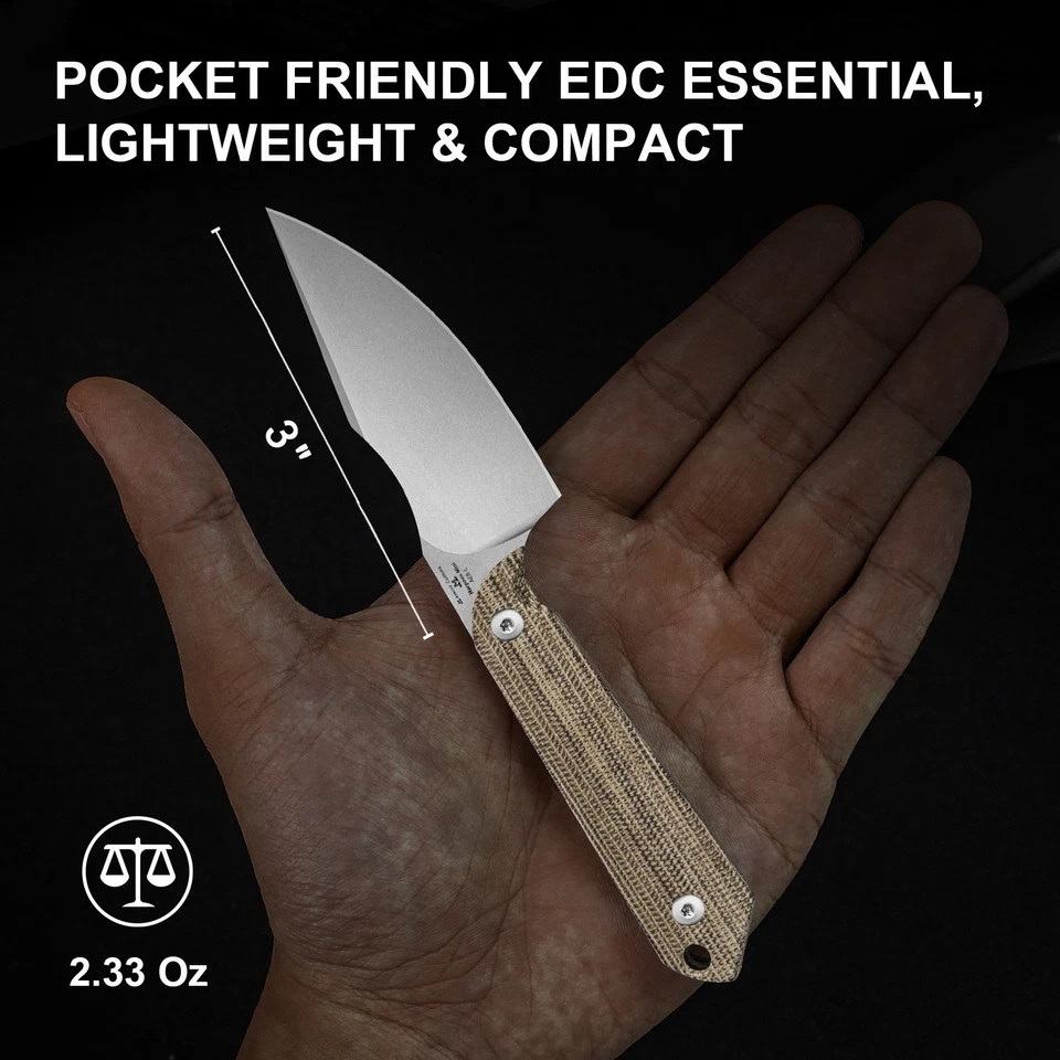 Kizer Mini Harpoon Feststehendes Messer AEB-L Klinge Micarta Griff 1040S7 - Bild 2 von 4