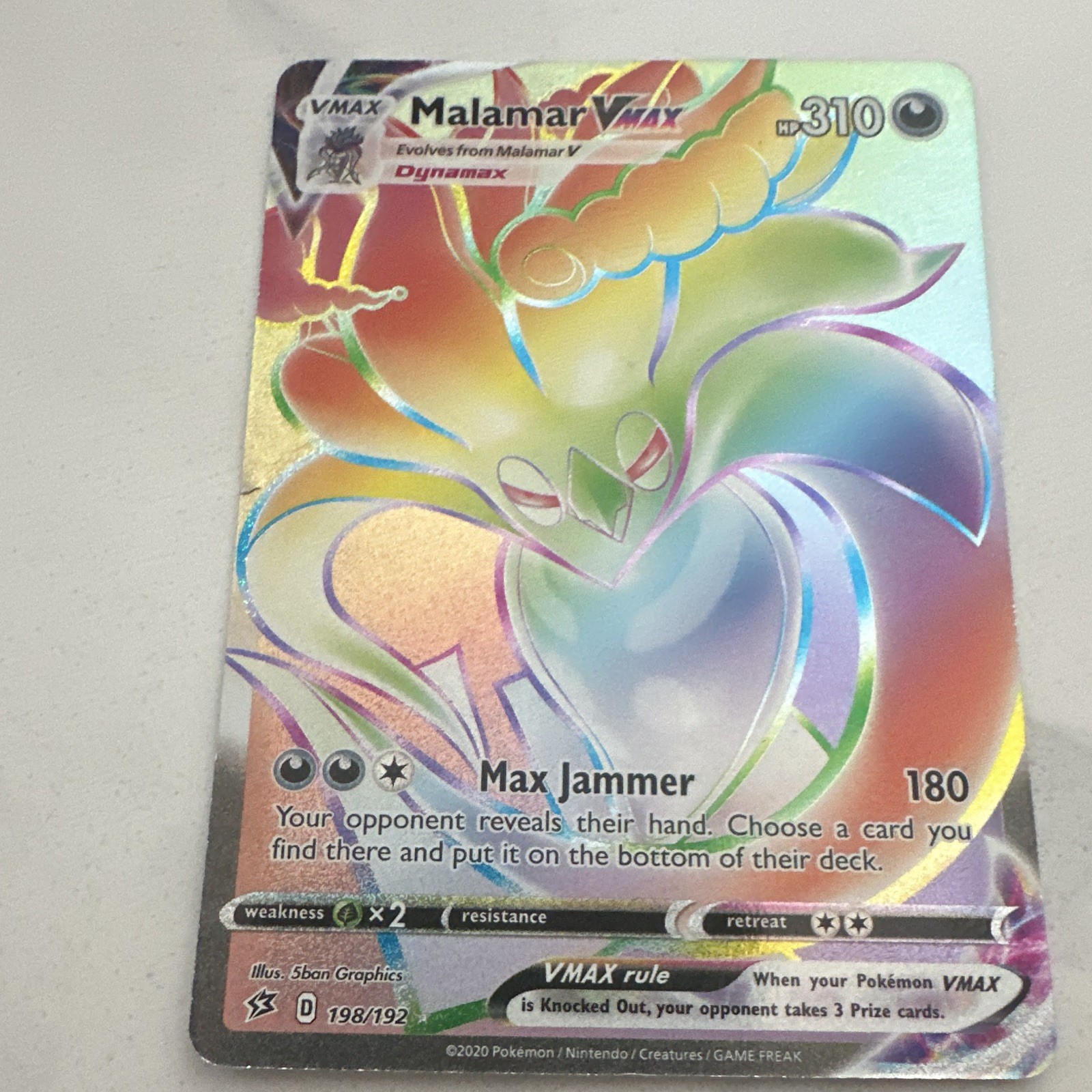 The Pokémon Company Malamar VMAX 198/192 Rebel Clash Secret Rare Holo EN 310