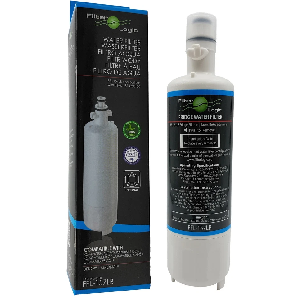 FilterLogic FFL-157LB ersetzt Beko Kühlschrank Wasserfilter 4874960100