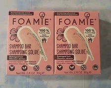 Lot Of 2 Foamie Shampoo Bar For Damaged Hair With Hibiscus *BRAND NEW/IN BOX*