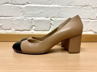 GEOX Respira New Genuine Women Leather Heels UK4 EU37 Light Brown W/Black