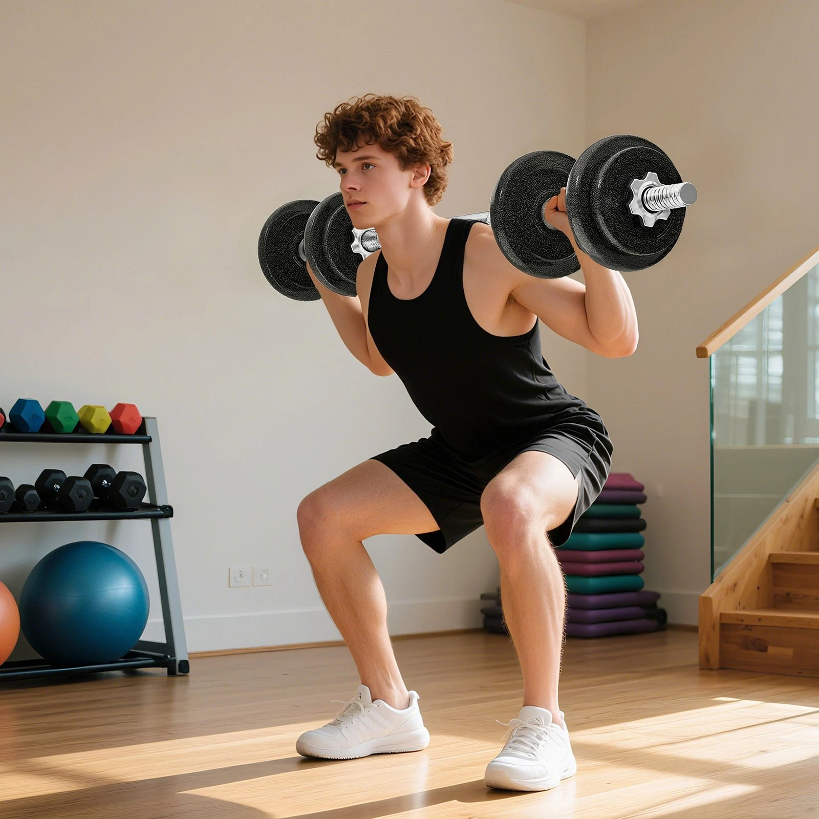 SPORTNOW 2-in-1 Adjustable Dumbbells Set, 20kg Weights Dumbbells Set Refurbished
