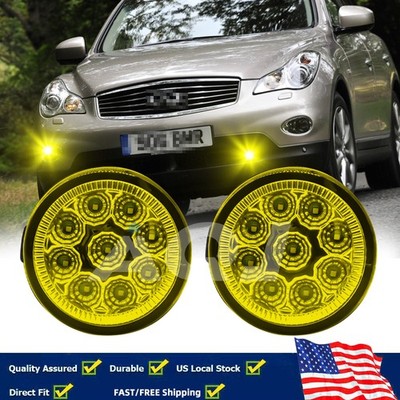 Pair Bumper LED Fogs Driving Lamps yellow For INFINITI EX37 2013