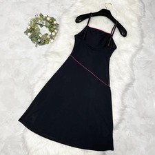 Authentic, beautiful, vintage Chanel cami sleeveless one-piece dress 38 Black JP