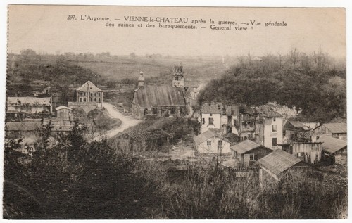 General View, Vienne le Chateau, L'Argonne, France - Vintage Postcard