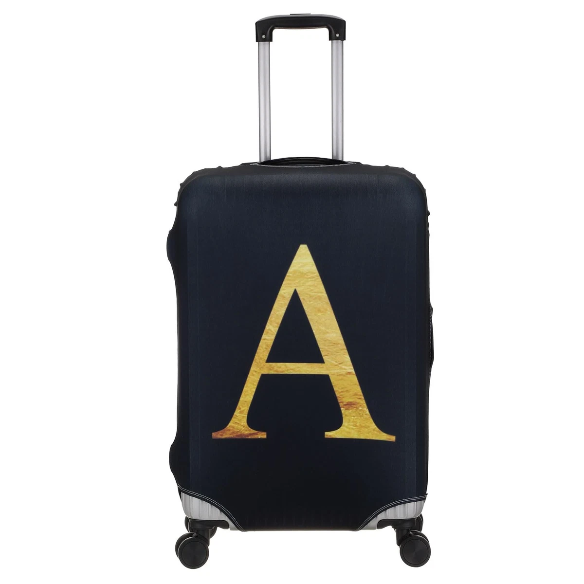 Letter A Travel Luggage Cover Elastic Washable Suitcase Protector – Black M