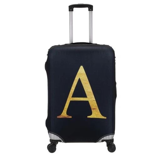 Letter A Travel Luggage Cover Elastic Washable Suitcase Protector – Black M
