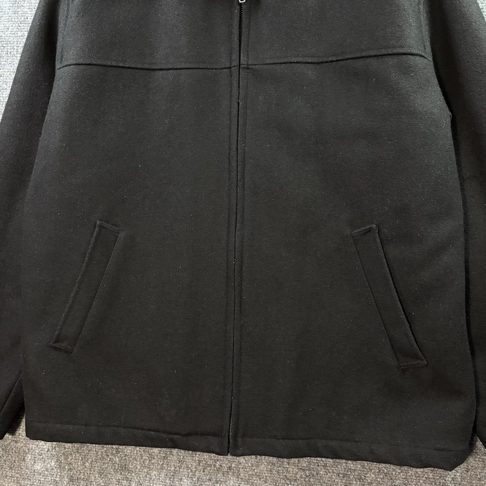 VTG OLD Navy Full Zip Harrington Jacket Mens M Wool  Black Quilt Lined Y2K - Image 3 of 4