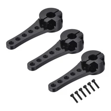 3 Pcs Aluminum Servo Horn Long 25T Steering Arm 46mm Length Black