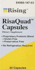 Risaquad Capsules Dietary Supplement Probiotic Blend Preservative Free 30 ct