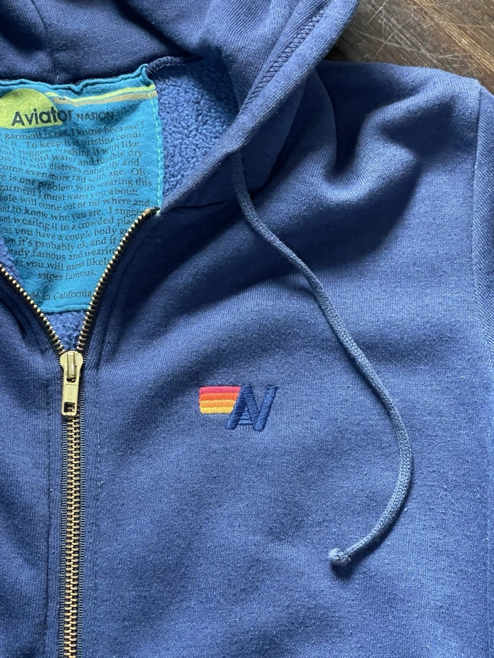 Aviator нации OG радуга молнии толстовка с капюшоном S синий/розовый роскошный бренд толстовка душа - Изображение 4 из 4