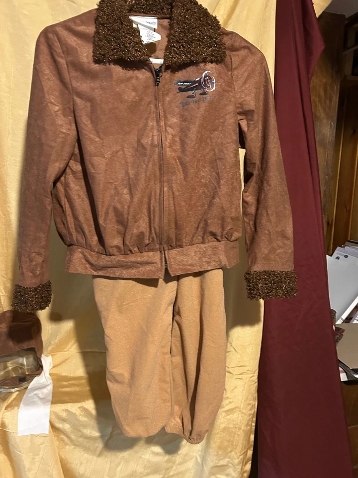 Amelia Earhart Disfraz Chaqueta Pantalones Sombrero Bufanda Niños XL Usado 2x para Juego Escolar Foto 2 de 4
