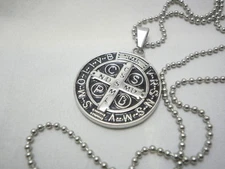 St Benedict Exorcism Necklace Demon Protection Ghost Hunter Stainless Steel
