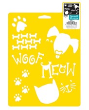 DOG CAT STENCIL ANIMAL PRINTS BONES ART PAINT COLOR TEMPLATE CRAFT DELTA NEW