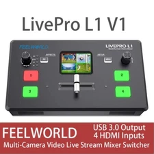 Feelworld LIVEPRO L1 V1 Live Stream Mixer 4 HDMI Input Video Production Switcher