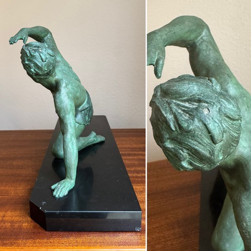 Jean de Roncourt Art Deco Sculpture The Scout Patinated Antimony 1930s France - Picture 9 of 21