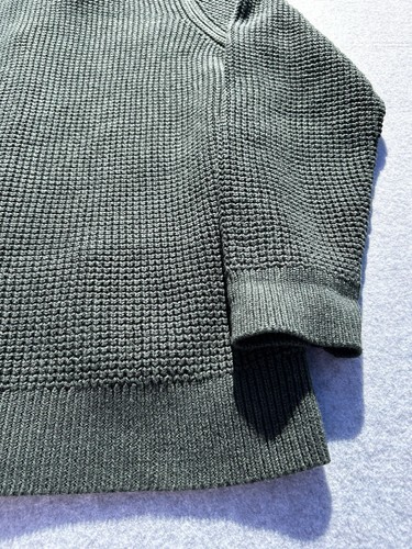 LL Bean Men's 100% Organic Cotton Waffle Sweater, Cardigan XL Dark Pine - Picture 17 of 20