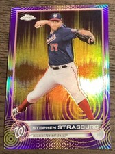 2022 Topps Chrome Stephen Strasburg #184 Sonic Purple/Yellow Pulse Ref /299