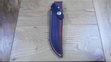 Buck 119 Leather Knife Sheath. Brown white stitch .  6 inch blade. Sheath only.