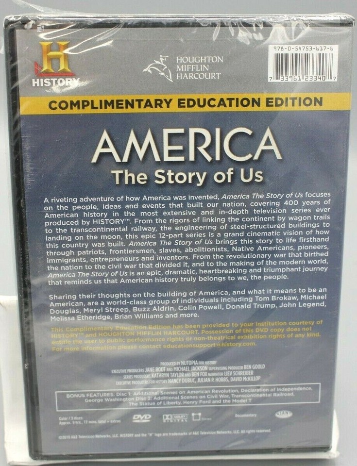 America: The Story of Us (2010) DVD's 3-Disc History Channel 400 Years