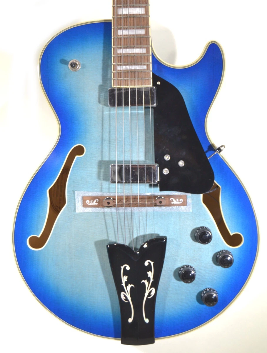 Ibanez GB10EM Hollow Body Guitar Jet Blue Burst Finish Pro Setup