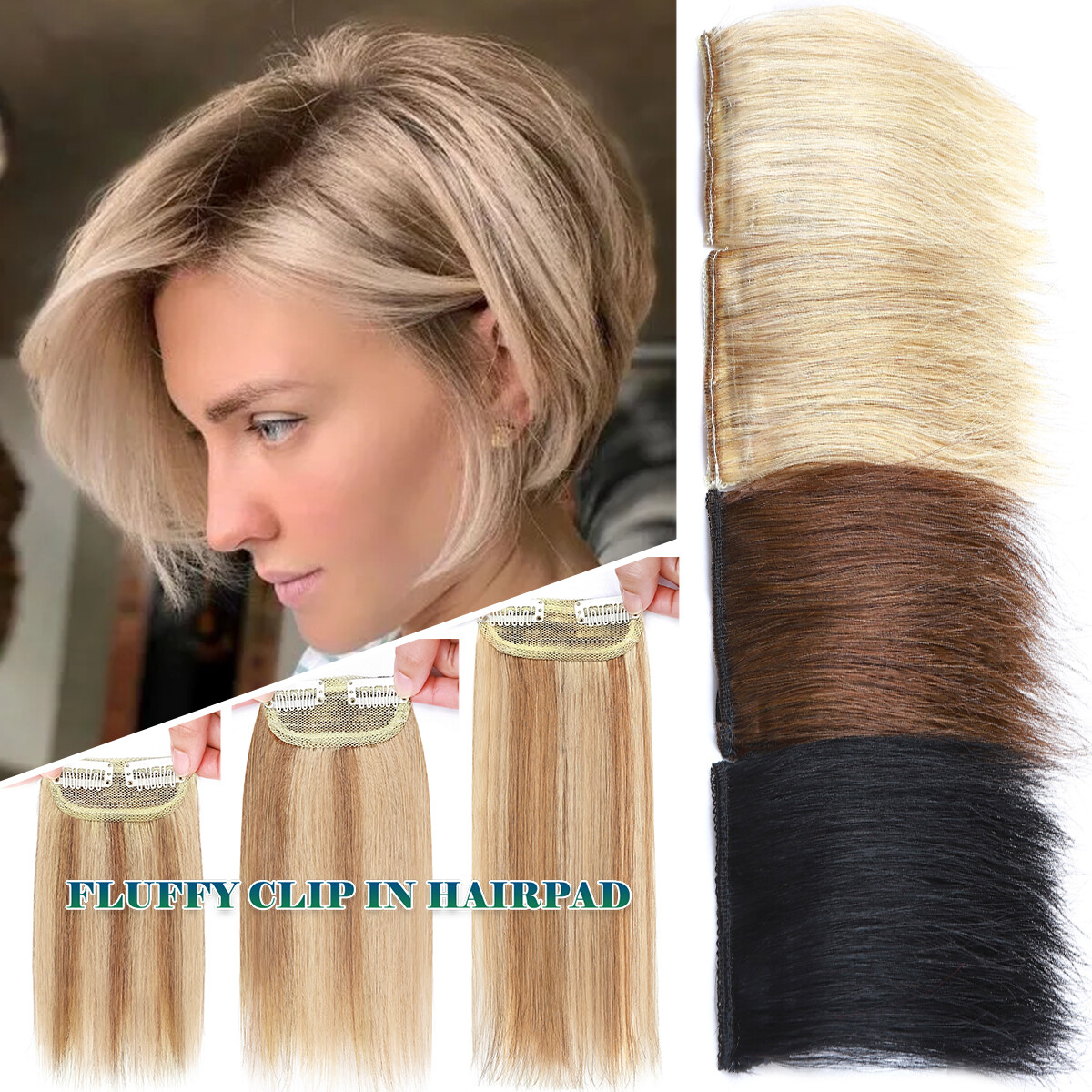 2pcs Short Clip in Hair Extensions - Remy Human Hair, 12 Inch, Tangle-Free, Amazon.com : 2 Pcs Short Hair Extensions, Human Hair Clip in  main image 2