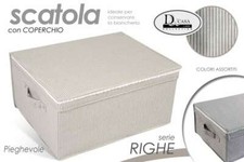 SCATOLA CONTENITORE PORTA BIANCHERIA ORGANIZER BOX SALVASPAZIO ARMADIO 60*50*30