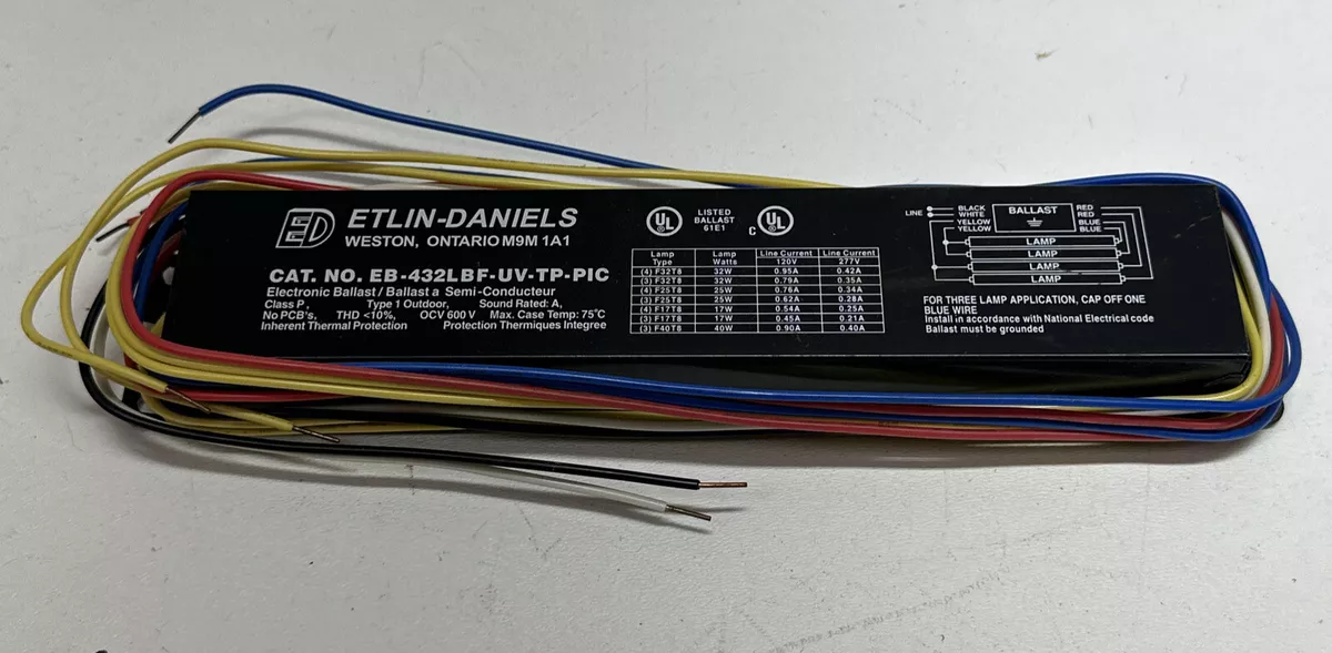 Eltin Daniels Ballast 61E1 EB 432LBF UV TP PIC Class P Type 1